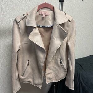 Philosophy Light Pink Beige Faux Suede Leather Jacket